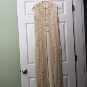Mother of bride/groom dress worn once cream color two piece slip dress